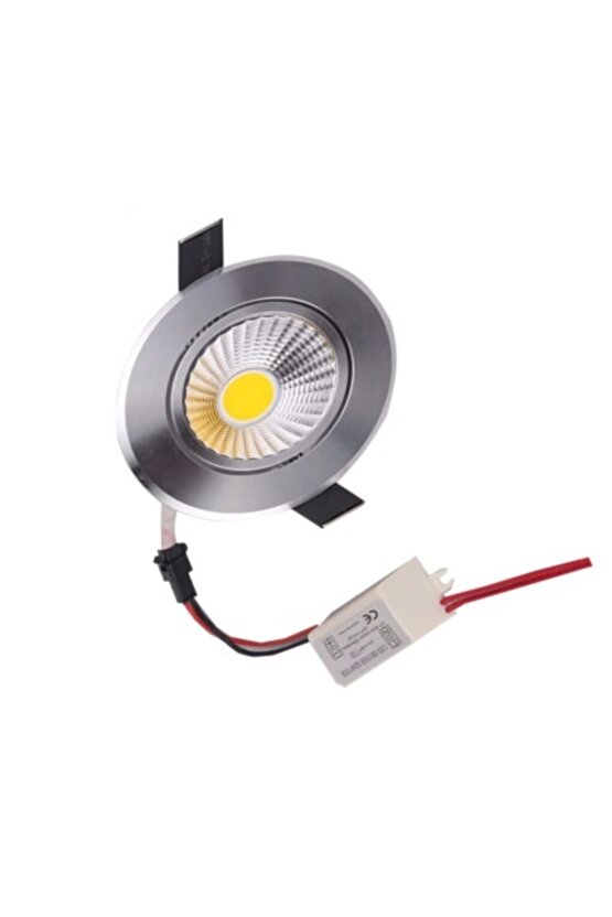 5 Watt Cob Led Spot Armatür Krom Kasa Trafolu Led Spot Aydınlatma