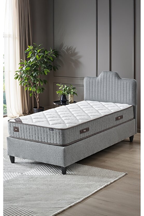 Menekşe Modeli Tek Kişilik Antibakteriyel Full Ortopedik Yatak, Baza ve Başlık 3 lü Set