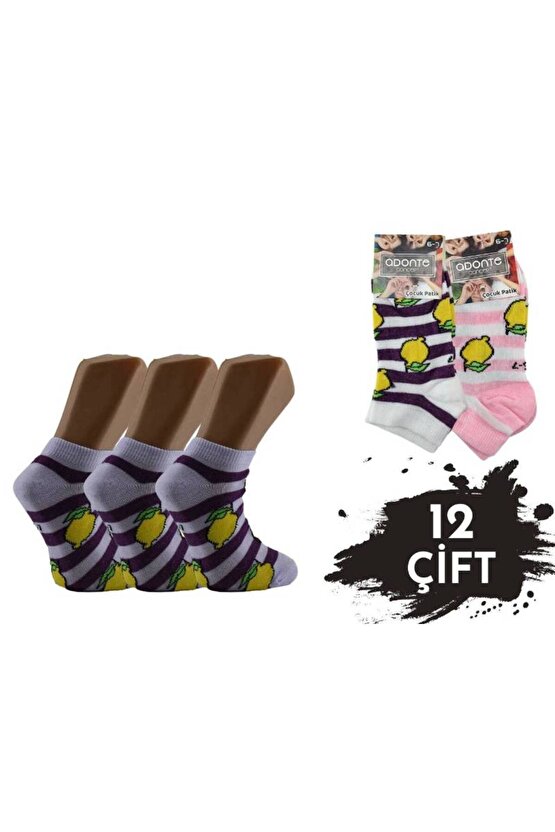 Adonte Kız Erkek Penye Çocuk Patik 12li Çok Renkli - Mağaza A