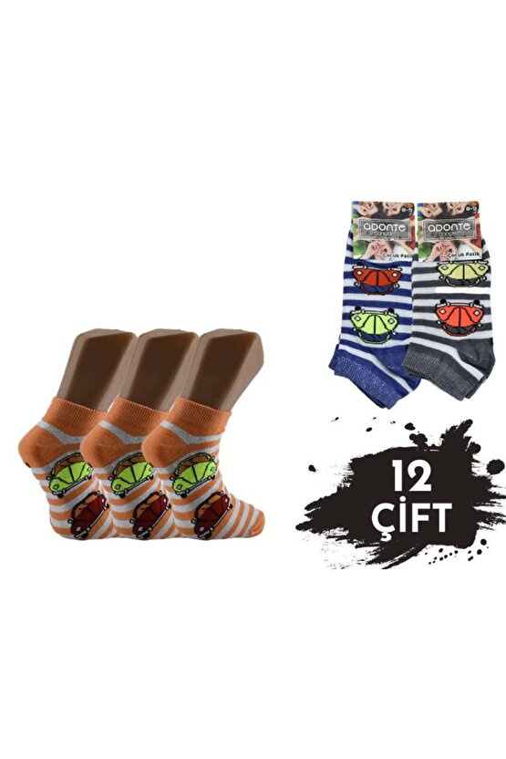 Adonte Kız Erkek Penye Çocuk Patik 12li Çok Renkli - Mağaza A