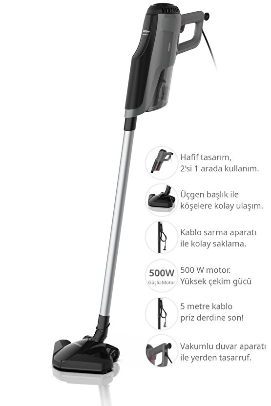 Gırgır Neo 2si 1 Arada Toz Torbasız Dikey Elektrikli Süpürge 500W Siyah - AR4111