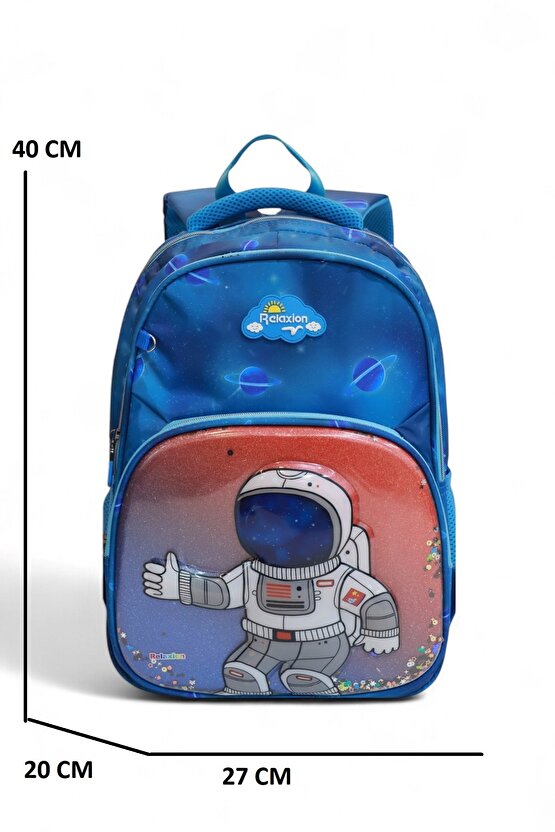 1370 Anatomik Sırt Yapılı Kabartmalı Figürlü Üçlü Set İlkokul Çantası