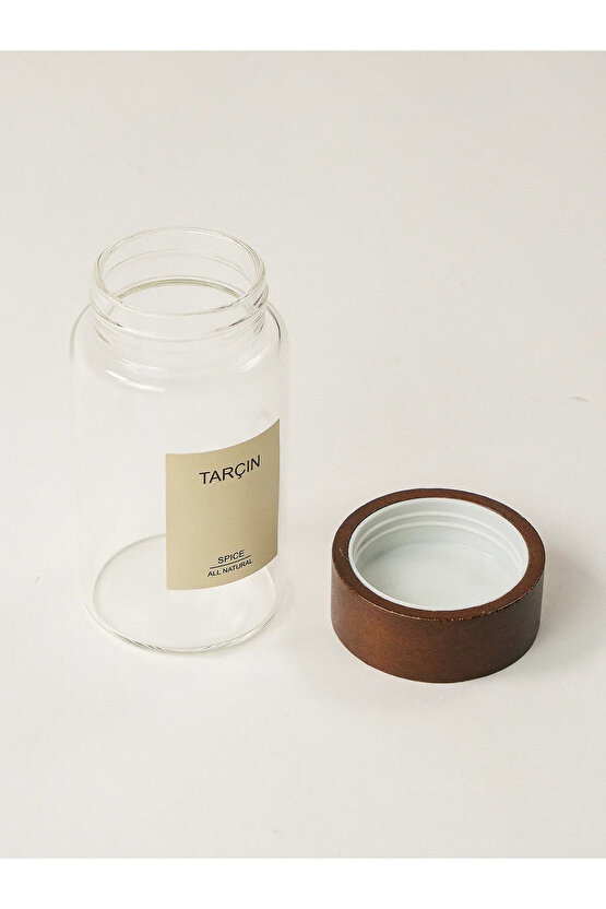 6lı Akasya Kapaklı Strokka 200 ml Cam Baharatlık Seti