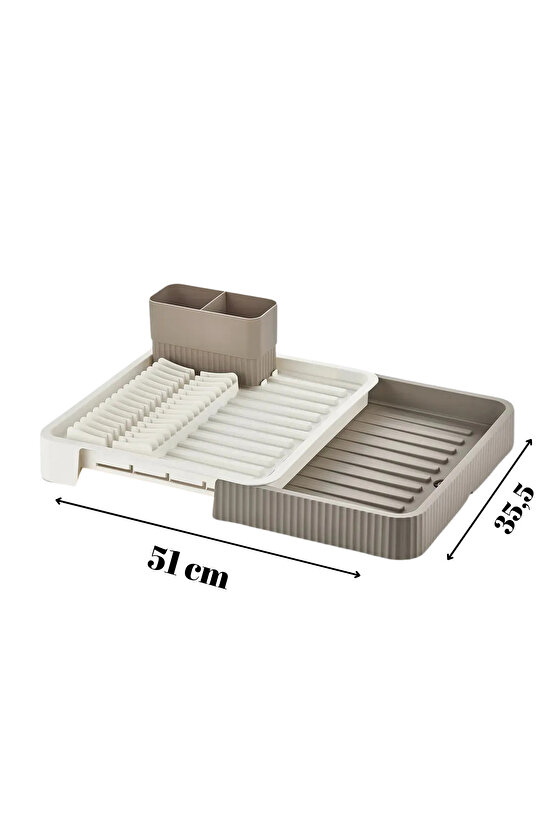 Açılır Kapanır Su Tahliyeli Çatal Kaşık Gözlü Tabaklık Bulaşıklık - Mutfak Tezgah Üstü Kurutmalık