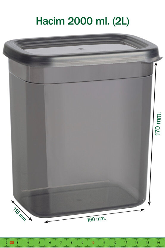 6lı Jumbo Boy 2000 ml. Saklama Kabı 10 Adet 1 Lt. Derin Dondurucuya Uygun Buzluk Saklama Kabı