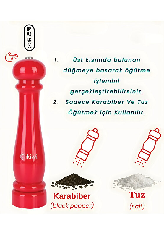Pilli Seramik Otomatik Ayarlanabilir Tuz Karabiber Değirmeni Kuru Baharat Öğütücü (HEDİYELİK)