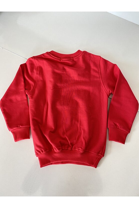 Koyu Pembe Baskılı Bilekleri Ve Boyun Kısmı Lastikli Sweat