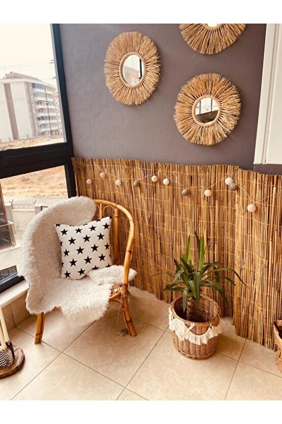 Bambu Çit Kamış Çit Hasır Çit 2x4,5 Metre Eni 2 Metre Uzunluk 4,5 Metre