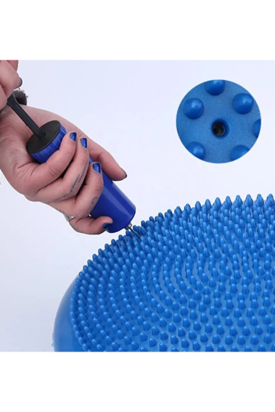 Dikenli Havalı Denge Minderi Kırmızı, Tırtıklı Denge Pedi 35 Cm(POMPA HARİÇ)