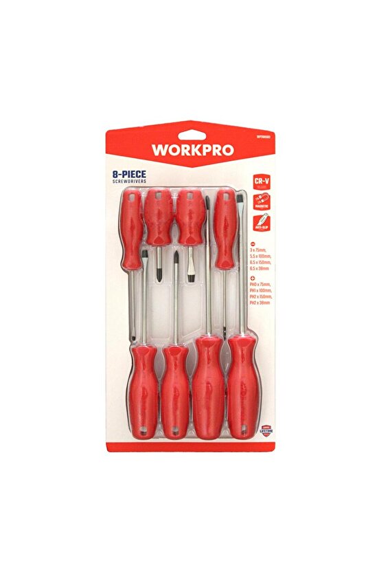 WP200502 8 Parça CR-V Manyetik Profesyonel Tornavida Seti