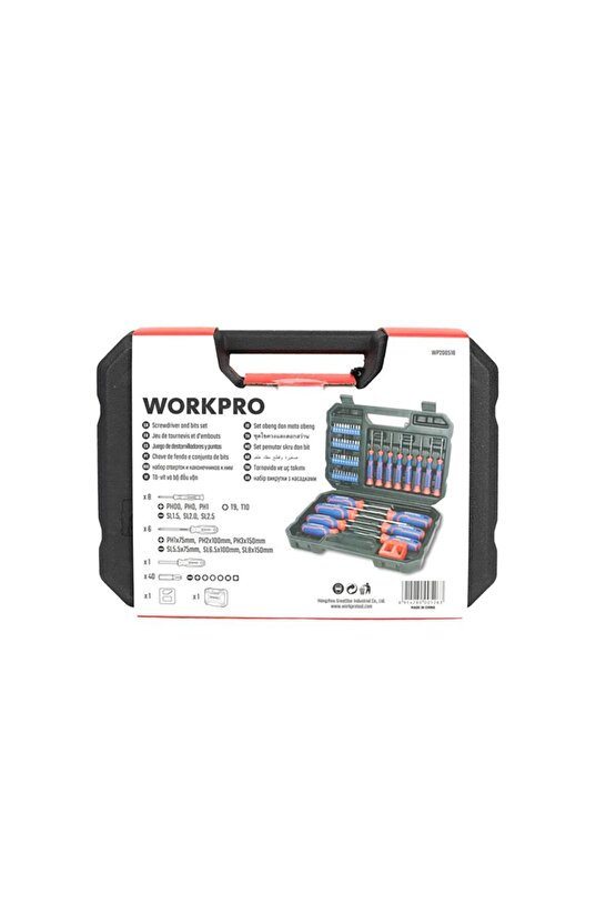 WP200518 56 Parça CR-V Manyetik Profesyonel Tornavida & Bits Uç Seti