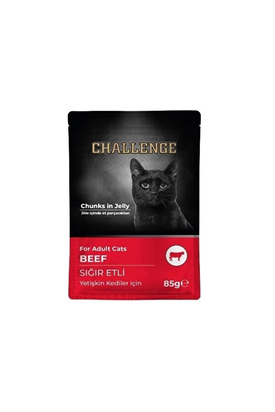 Challenge Sığır Etli Pouch Yetişkin Konserve Kedi Maması 85 Gr