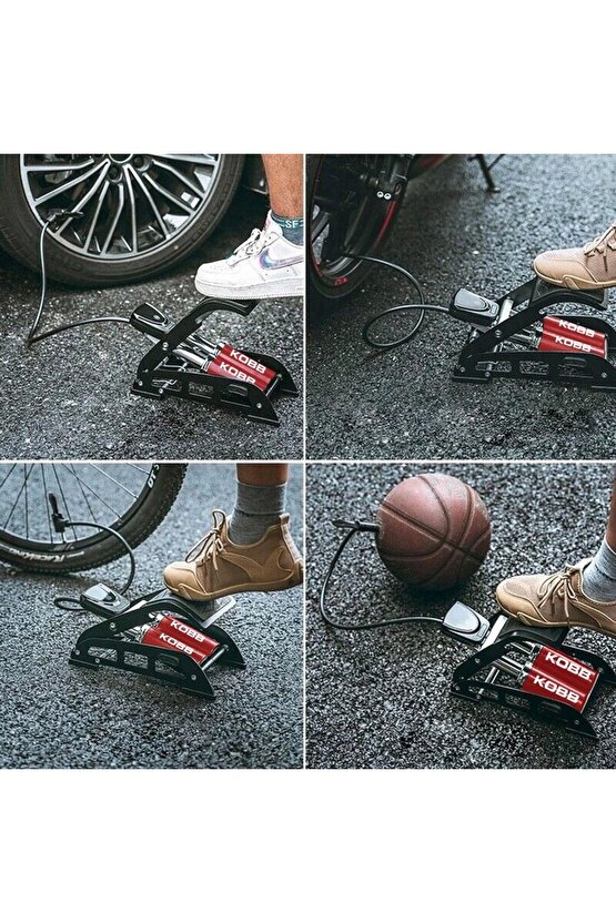 KB5402D Çift Pistonlu Dokunmatik Dijital Basınç Göstergeli Ayak Pompası + Taşıma Kılıfı