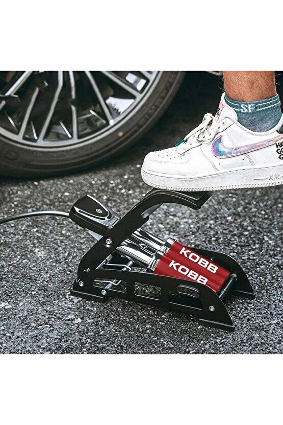 KB5402D Çift Pistonlu Dokunmatik Dijital Basınç Göstergeli Ayak Pompası + Taşıma Kılıfı