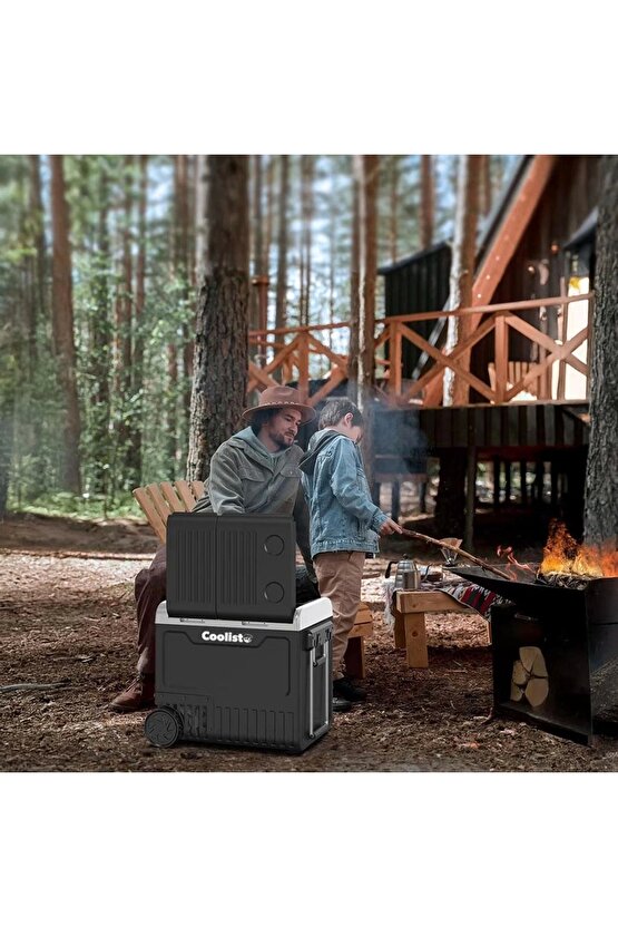 CLK65W 1224Volt 220Volt 65 Litre Çift Bölmeli Tekerlekli Outdoor Kompresörlü Oto Buzdolabı