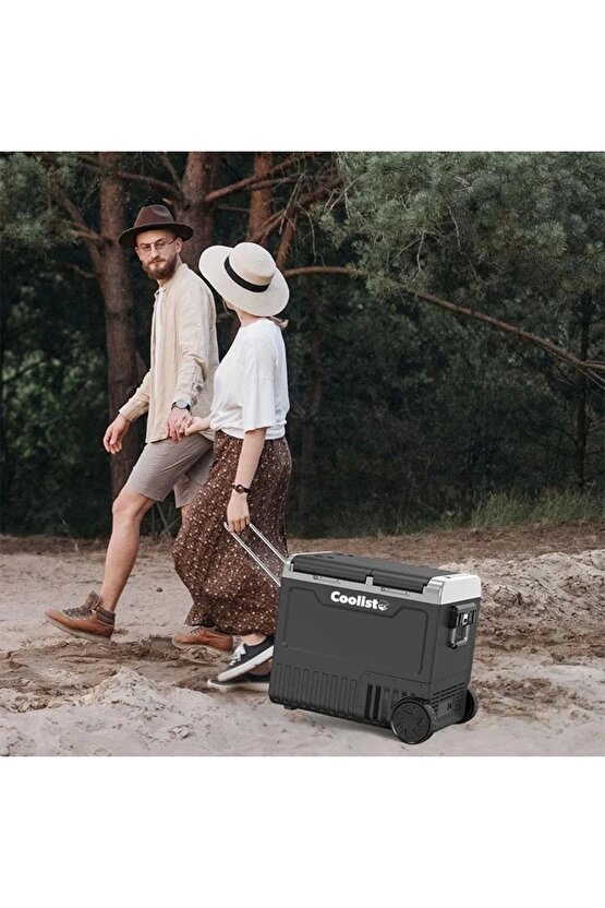 CLK65W 1224Volt 220Volt 65 Litre Çift Bölmeli Tekerlekli Outdoor Kompresörlü Oto Buzdolabı