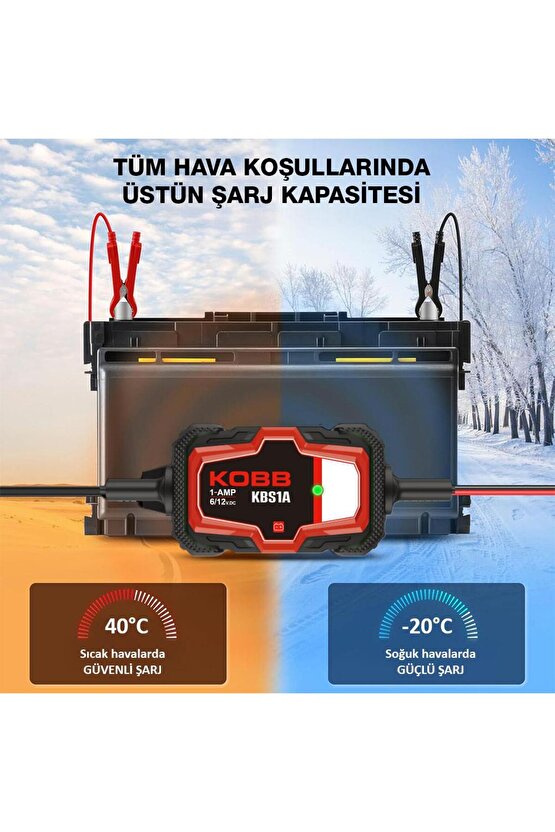 KBS1A 6V12V 30Ah Akıllı Akü Şarj ve Akü Bakım  Desülfatör
