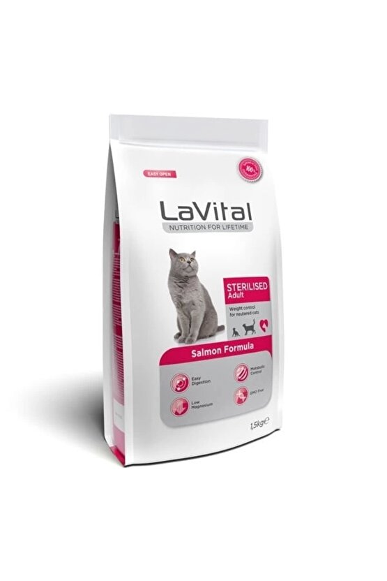 Lavital Sterilised Somonlu Kısırlaştırılmış Kedi Maması 1.5 Kg