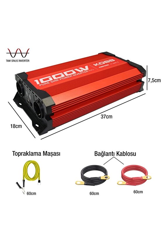 KBN1000 12V220V 1000Watt Tam Sinüs Dönüştürücü İnvertör