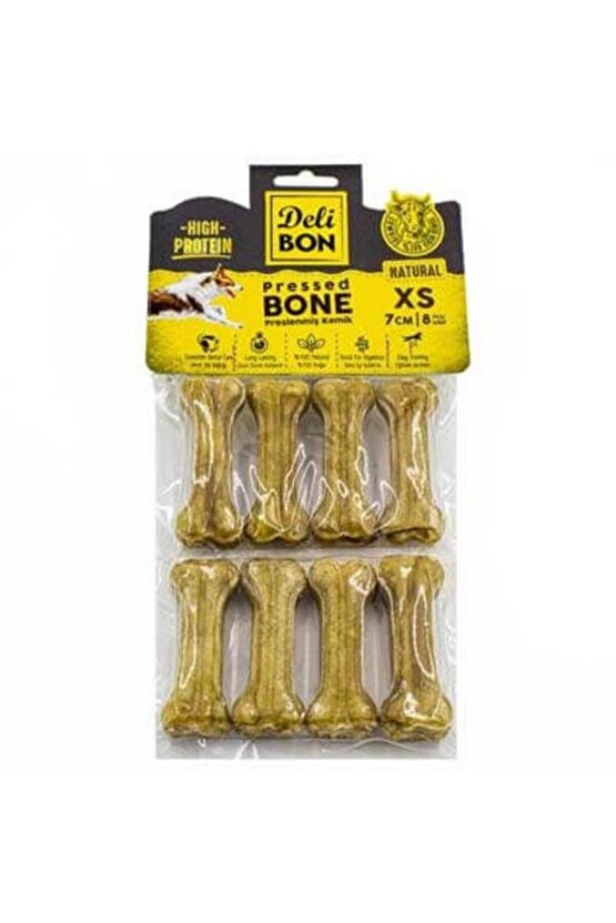 Deri Press Köpek Kemik Ödülü Xsmall Naturel 7 Cm 8 Adet - Petshopundan