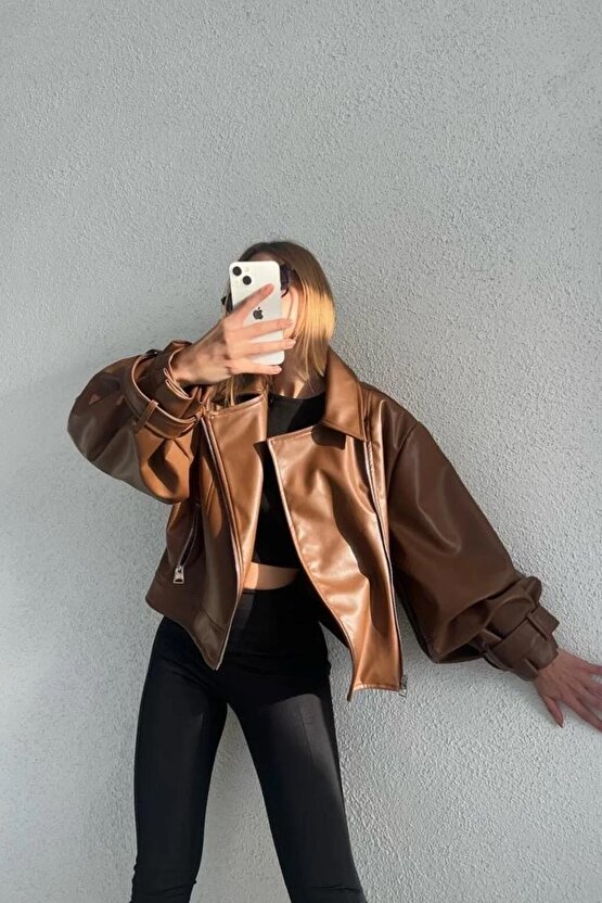 Taba Balon Kol Deri Ceket