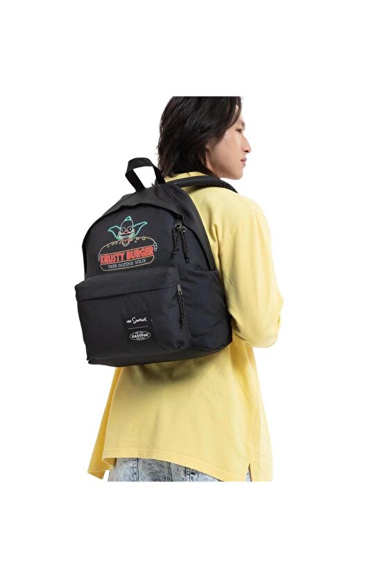 Padded Pak r Simpson Neon Placed Siyah Sırt Çantası