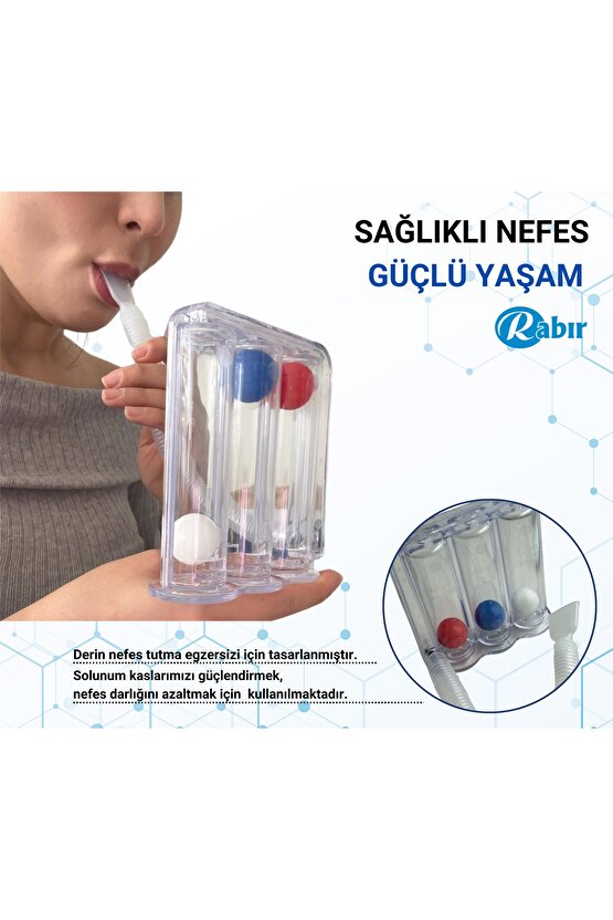 Triflo Solunum Egzersiz Cihazı 3 Top Üfleme Topu Nefes Egzersizi