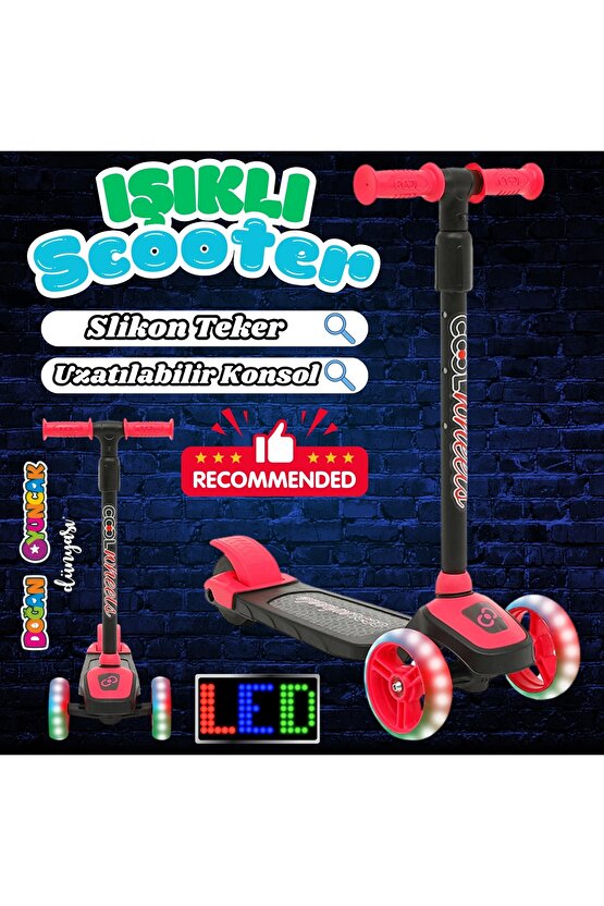 Cool Wheels Pembe Twist Işıklı 3 Tekerlekli Scooter - Işıklı Scooter - CoolWheels Scooter - Çocuk Sc