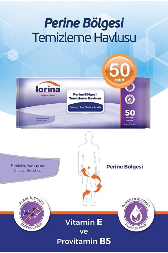 Perine Bölgesi Temizleme Havlusu Extra Geniş 50li