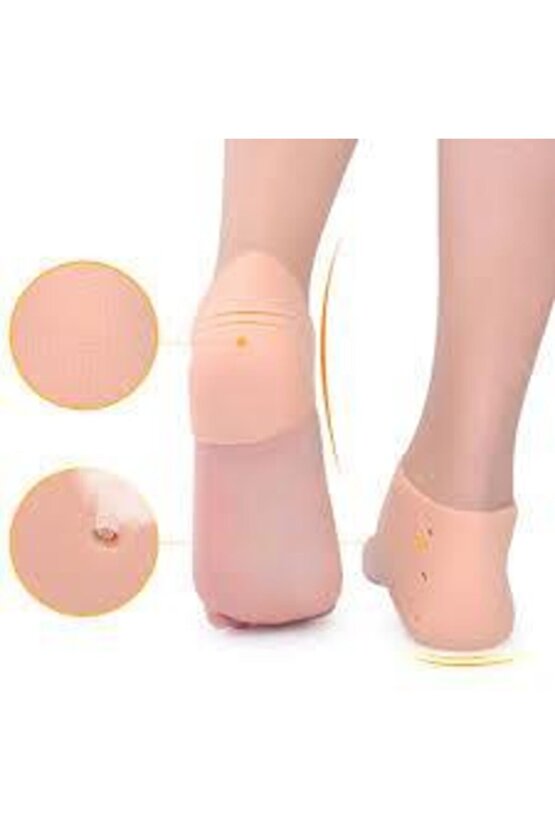 Silikon Esnek Topuk Bakım Çorabı Koruyucu Topuk Gömleği Tabanlık