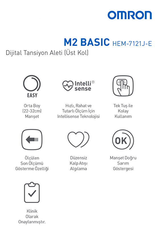 M2 Basic Hem-7121j-e (c) Koldan Ölçer Tansiyon Aleti M2 Basic Hem-7121j-e