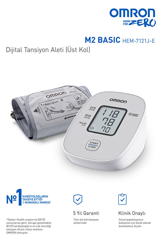 M2 Basic Hem-7121j-e (c) Koldan Ölçer Tansiyon Aleti M2 Basic Hem-7121j-e