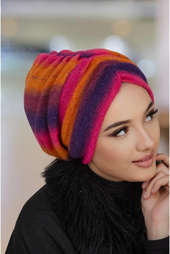 Renkli Kışlık Büzgülü Bone