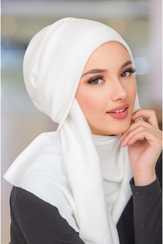 Beyaz Kelebek Bone Şal