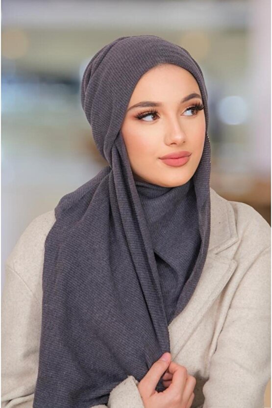 Füme Triko Kelebek Bone Şal