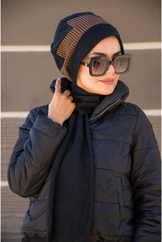 Siyah Hardal Kazayağı Tesettür Bere