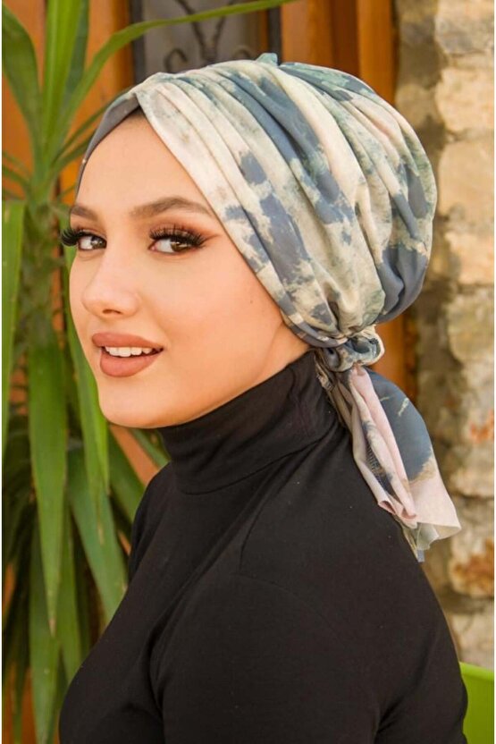 Soft Mavi Tonlamalı Tokalı Bone