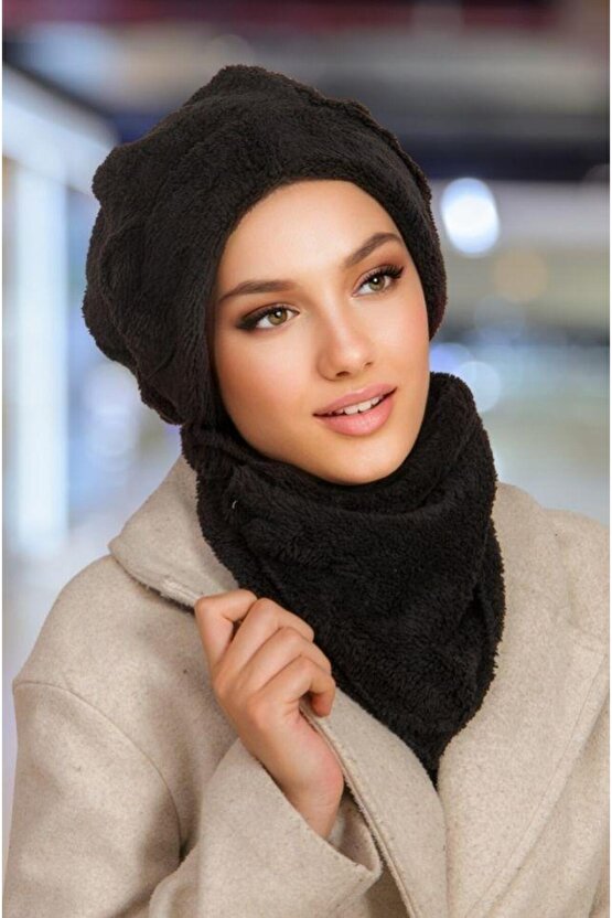 Siyah Welsoft Etol ve Tesettür Bere Takım