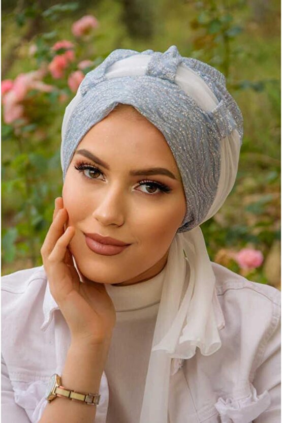 Bebe Mavi Simli Abiye Bone