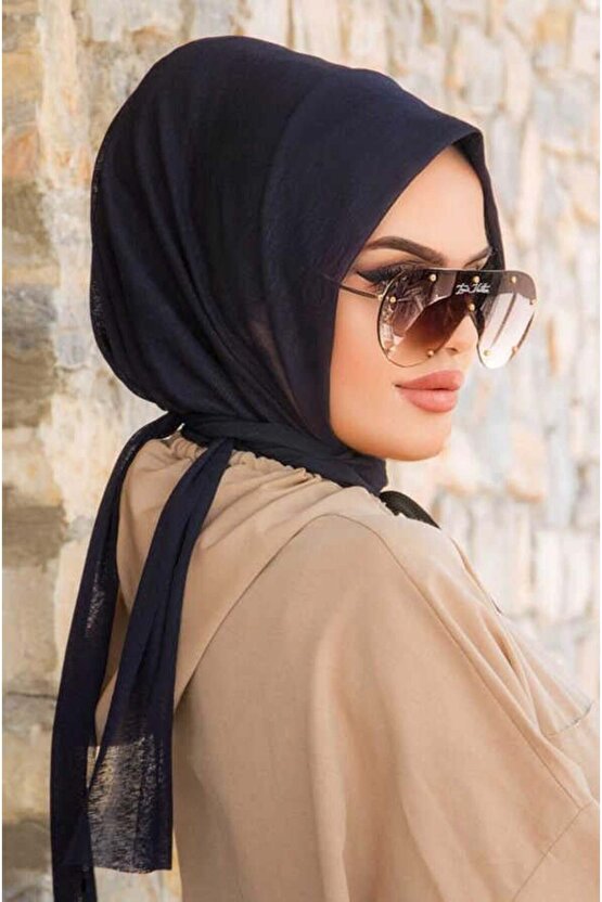 Lacivert Köpük Hazır Eşarp