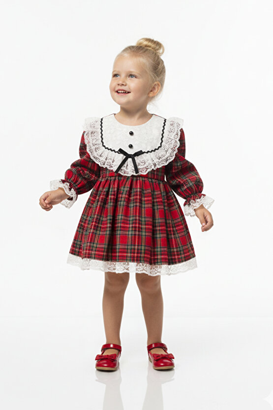 Kız Bebek Elbise Kız Çocuk Elbise Doğum Günü Parti Düğün Özel Gün Uzun Kol Astarlı Elbise