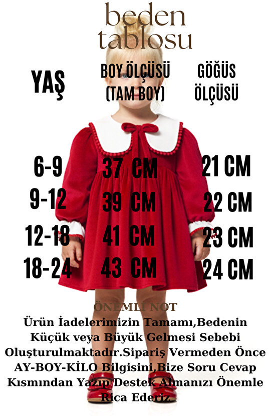 Kız Bebek Elbise Kız Çocuk Elbise Kadife Doğum Günü Parti Düğün Özel Gün Uzun Kol Astarlı Kurdela