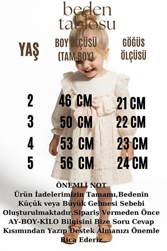 Kız Bebek Elbise Kız Çocuk Elbise Puanlı Doğum Günü Parti Düğün Özel Gün Uzun Kol Fiyonk Astarlı