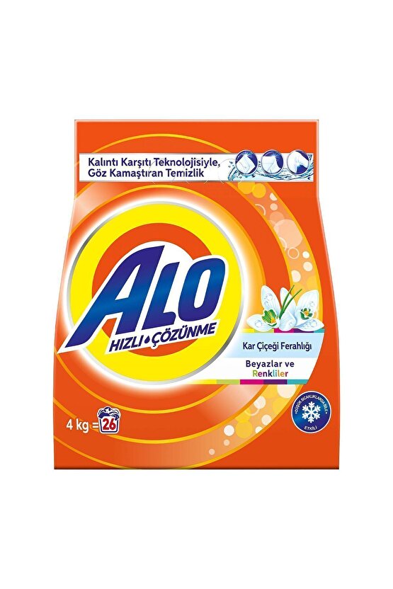 4 Kg Kar Çiçeği Ferahlğı Beyazlar Ve Renkliler Hızlı Çözülme Toz Deterjan