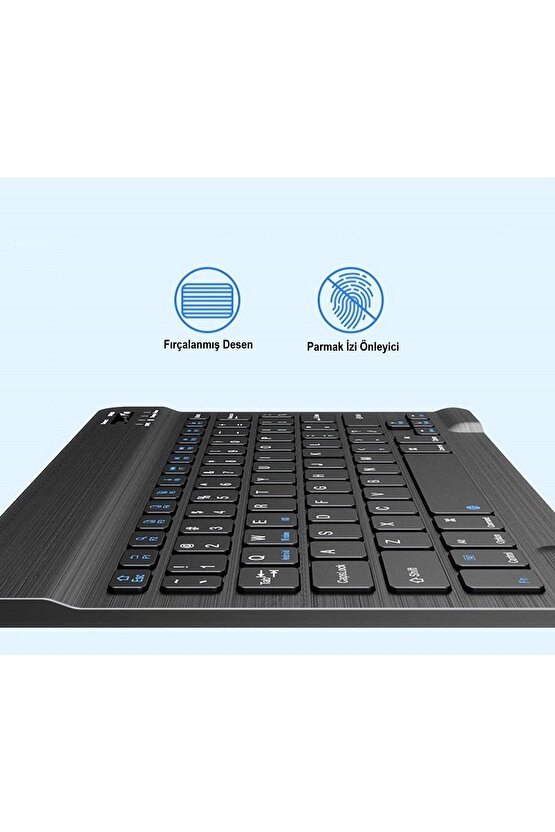 Tablet ve Telefonlar Için Şarjlı Kablosuz Türkçe Bluetooth Klavye