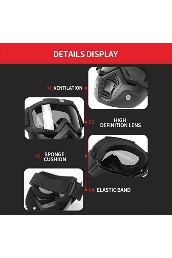 Koruyucu Motosiklet Jet Kask Maskesi