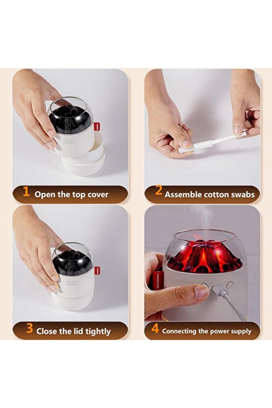 ODA HAVA NEMLENDİRİCİ HUMUDİFİER 280ML LED IŞIKLI BUHAR MAKİNESİ EV OFİS ARAÇ İÇİN UYGUN