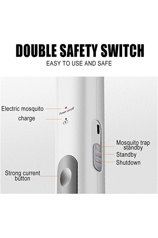 Elektrikli sineklik raket USB şarj edilebilir Fly UV işık lambası ile şarjlı sinek öldürücü tuzak