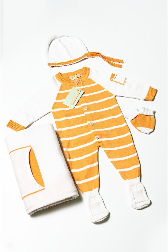 Yenidoğan 4lü Örme Triko Bebek Set