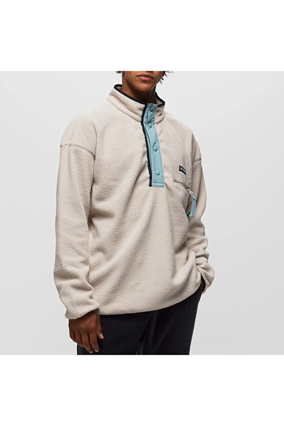 Erkek Krem Helvetia Half Snap Fleece Polar